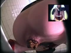 Big shit comes out of a horny girl's tiny ass hole